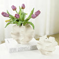 Keramik Vase, SUKIYPO Beige Moderne Vasen für Nordisches, Vasen Deko, ästhetische Boho Blumenvase für Zuhause, Wohnzimmer, Büro, Bauernhaus, Couchtisch Dekoration