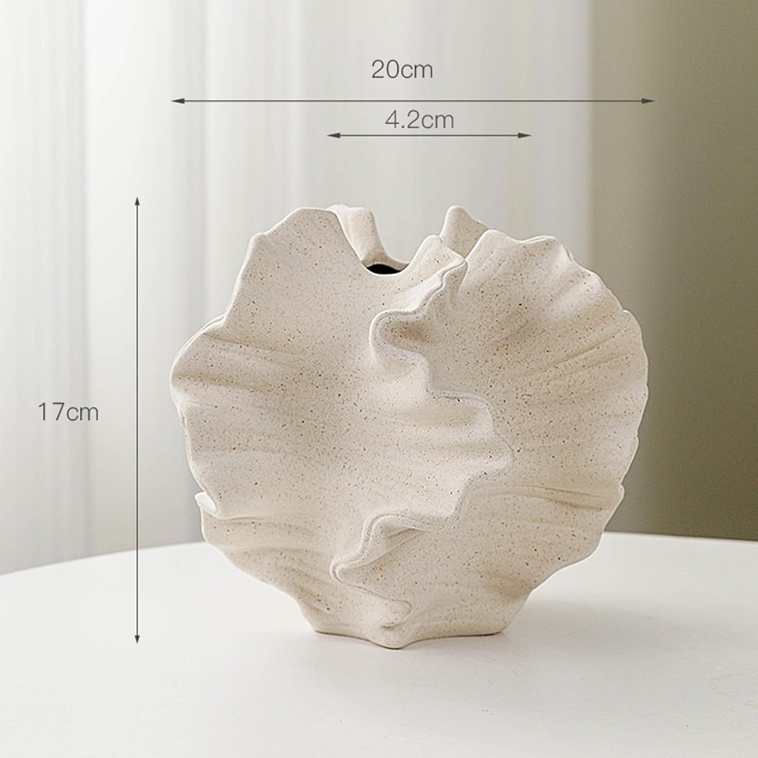 Keramik Vase, SUKIYPO Beige Moderne Vasen für Nordisches, Vasen Deko, ästhetische Boho Blumenvase für Zuhause, Wohnzimmer, Büro, Bauernhaus, Couchtisch Dekoration