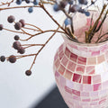 Pink Glasvase für Blumen - Moderne Boho Blumenvase für Tischdeko, Deko Vasen für Wohnzimmer, Küche, Home, Fensterbank & Regal
