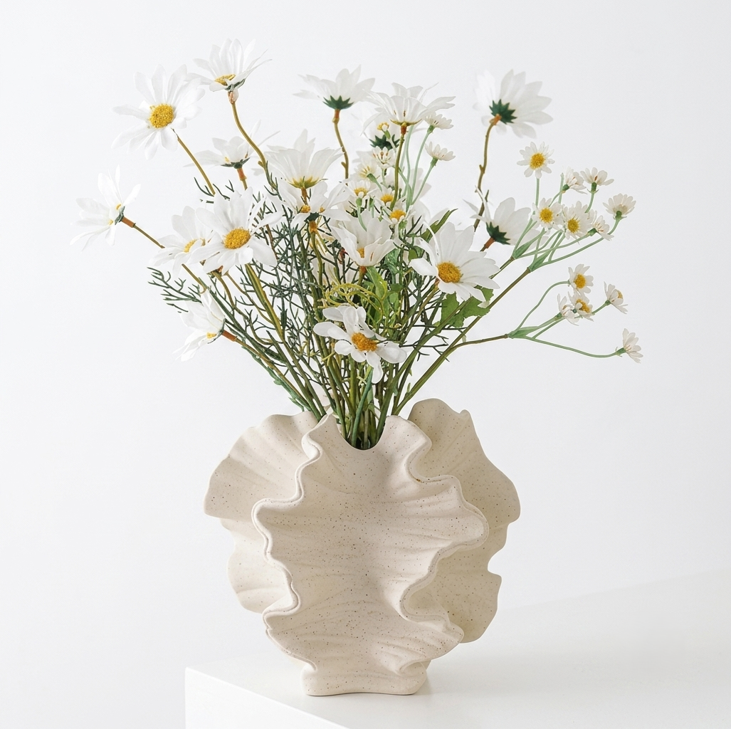 Keramik Vase, motelamiio Beige Moderne Vasen für Nordisches,